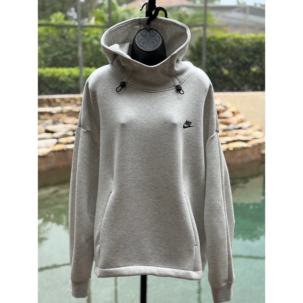 Nike Tech Fleece Funnel Neck Hoodie Grey FV6322-013 Women's 3XL NEW